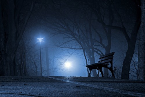The wallpaper is showing a beautiful dark night. In a park there is a bench and fog, lamp and few trees which make the wallpaper more beautiful and perfect for use in your desktop.