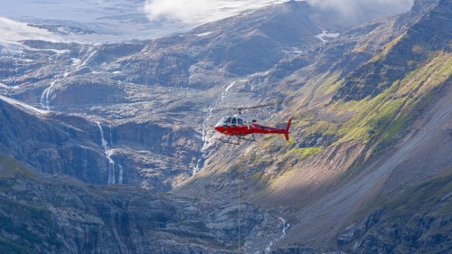 Mountains Helicopter Landscape Hovering Alpine